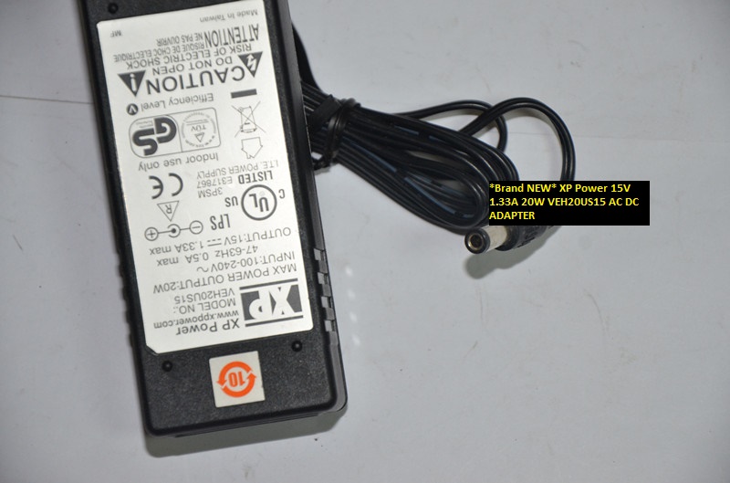 *Brand NEW* 5.5*2.5 XP Power 20W AC DC ADAPTER VEH20US15 15V 1.33A